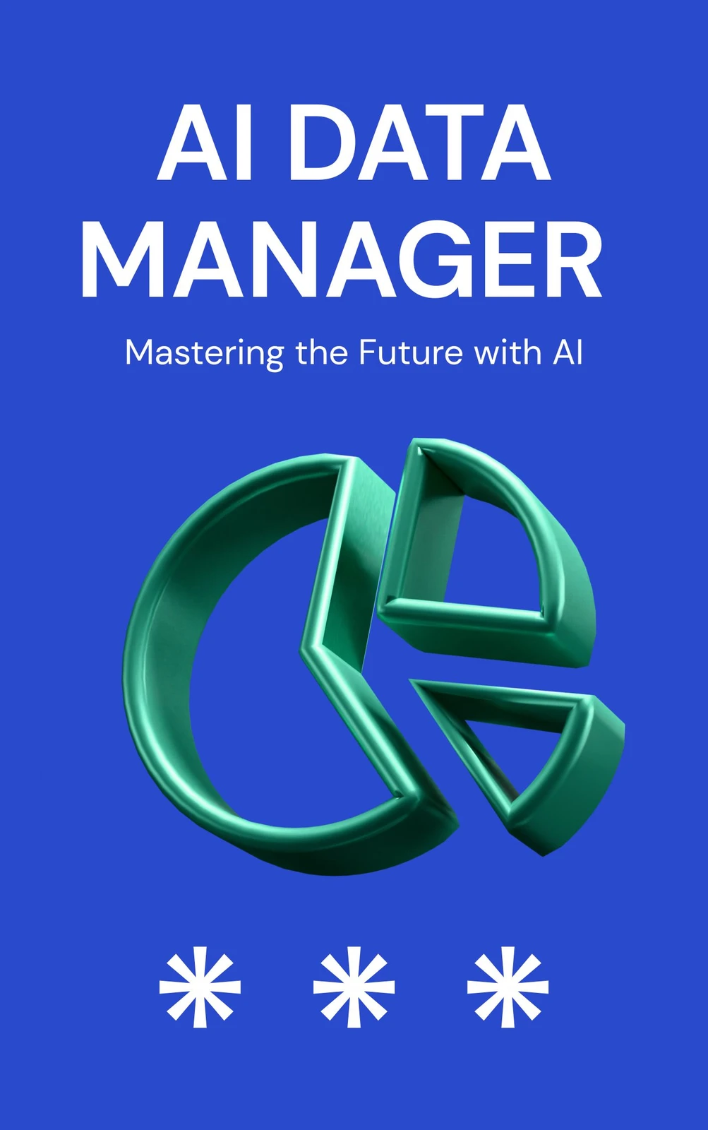 Concept book cover: AI Data Manager, with a green pie chart icon