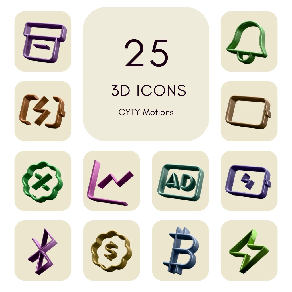 A poster of twelve selected outlined symbols from the first icon system