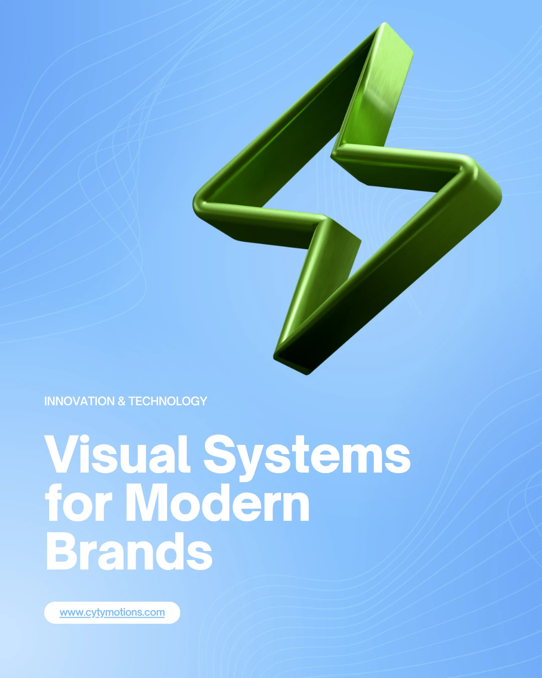 Concept poster: Visual Systems for Modern Brands, featuring a green bolt