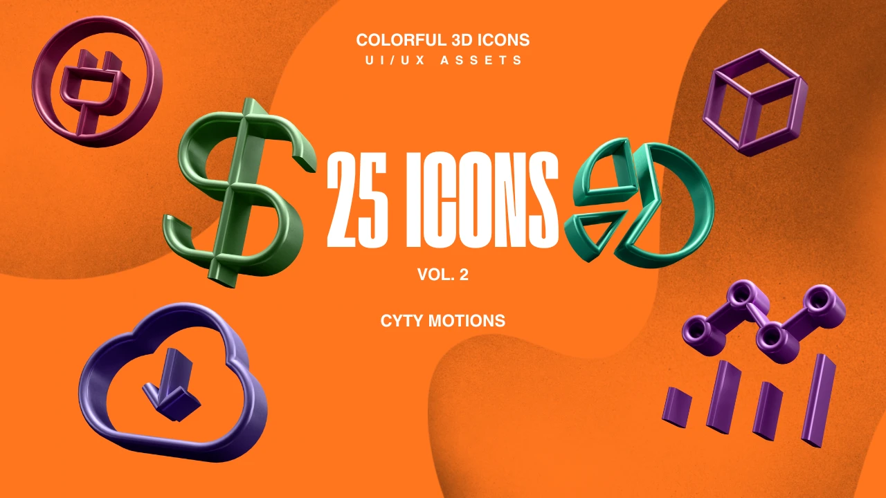 Colorful outlined icons against an orange promotional backdrop
